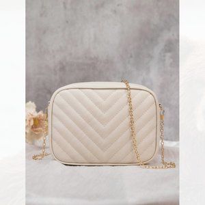 New Women's Chain Crossbody Bag Beige 237